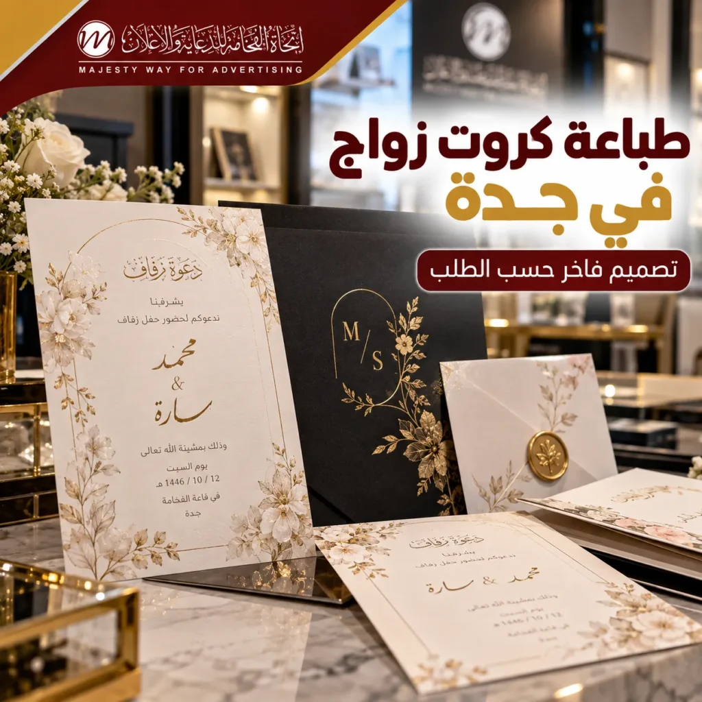 طباعة كروت زواج في جدة بتصميم فاخر حسب الطلب