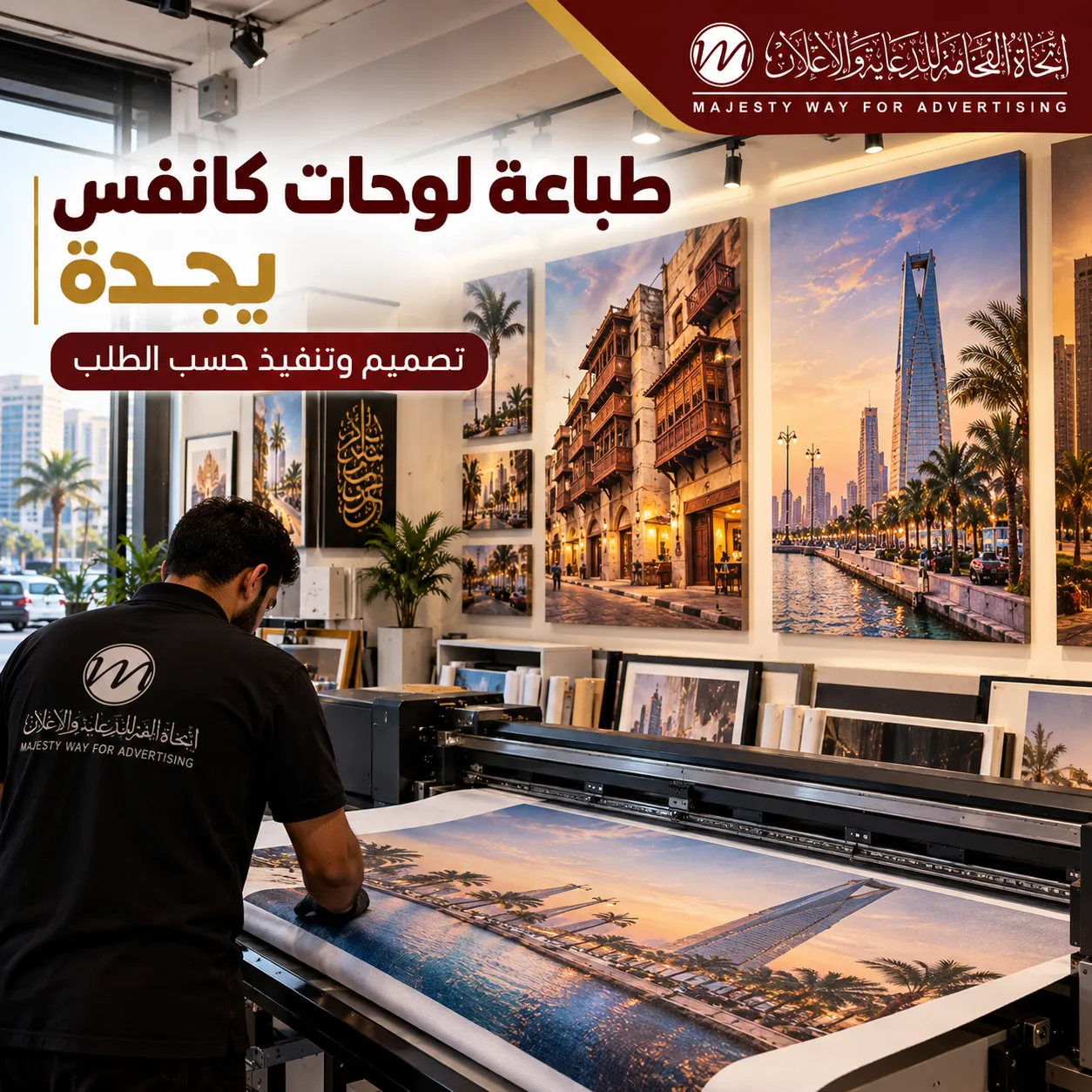 طباعة لوحات كانفس بجدة بتصميم وتنفيذ حسب الطلب